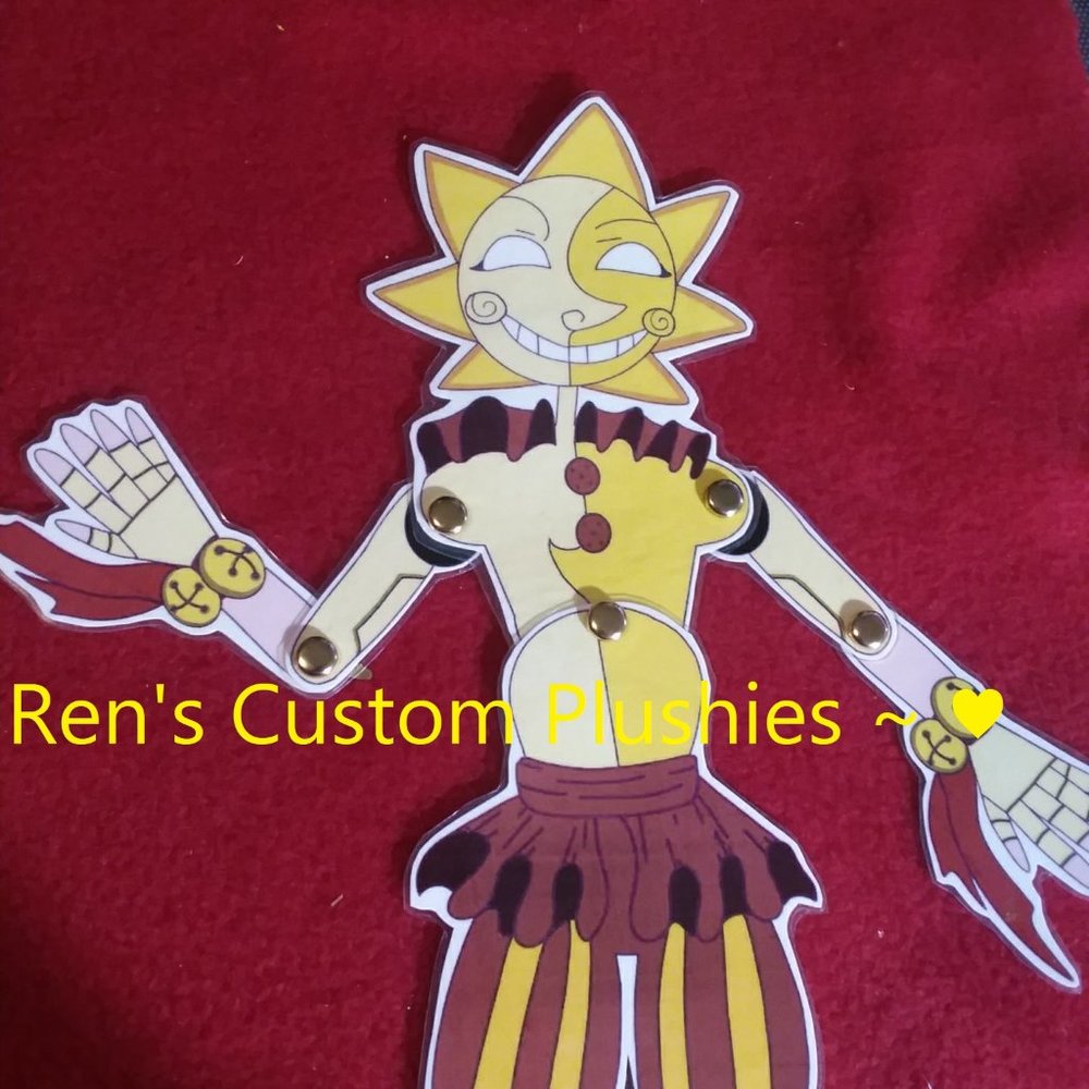 Custom Made Laminate Anime Manga Videogame Fnaf Daycare Attendant Sun PaperDoll